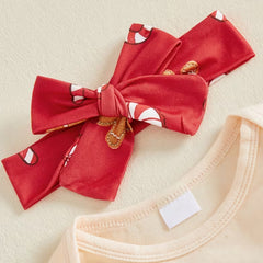 3PCS Baby's First Christmas Letter Gingerbread Man Print Long Sleeve Baby Set