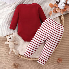 2PCS Comfy Tiger Stripe Print Long Sleeve Baby Set