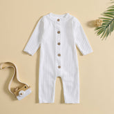 Classic Solid Color Baby Long Sleeve Jumpsuit