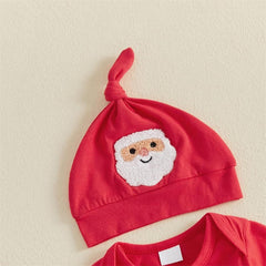 3PCS My First Visit From Santa Letter Tractor Printed Applique Baby Set
