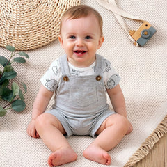 2PCS Lovely Elephant Printed Short Sleeve Baby Set
