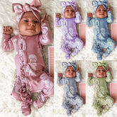2PCS Lovely Mermaid Printed Baby Jumpsuit
