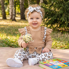 3PCS Winsome Heart Printed Long Sleeve Baby Set