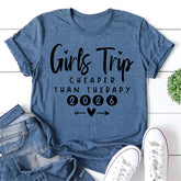 Girl's Trip 2026 Letter Print Women Slogan T-Shirt
