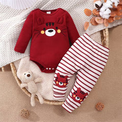 2PCS Comfy Tiger Stripe Print Long Sleeve Baby Set