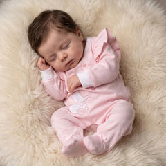 Lovely Elephant Heart Embroidery Long Sleeve Baby Girl Jumpsuit