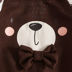 2PCS Timeless Bear Printed Faux Layer Baby Jumpsuit
