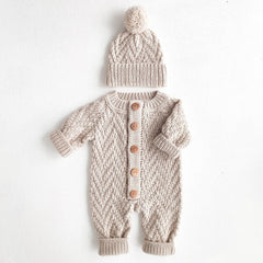 2PCS Angelic Newborn Solid Color Baby Jumpsuit