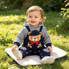 Stylish Bear Printed Long Sleeve Baby Jumpsuit