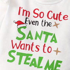 3PCS Sweet Letter Holiday Print Long Sleeve Baby Girl Set