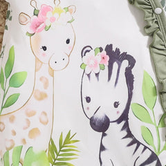 3PCS Cute Animal Floral Printed Long Sleeve Baby Jumpsuit