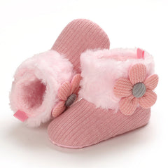 Hook Loop Fleece Snow Boots Soft Sole Baby Shoes