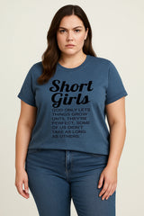 Shorts Girls Print Women Slogan Plus Size T-shirt