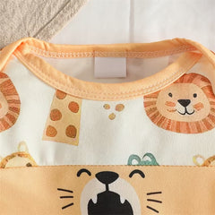 3PCS Lovely Lion Giraffe Print Long Sleeve Baby Set