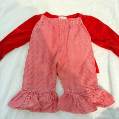 Adorable Christmas Santa Claus Applique Long Sleeve Baby Set