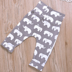 Top, calça e chapéu com estampa de elefante