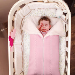 Couverture d'emmaillotage mignonne en tricot, sac de couchage pour bébé nouveau-né