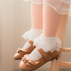 Chaussettes à volants en dentelle pour bébé fille