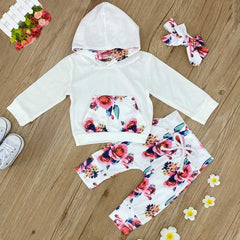 Conjunto de moletom com estampa floral