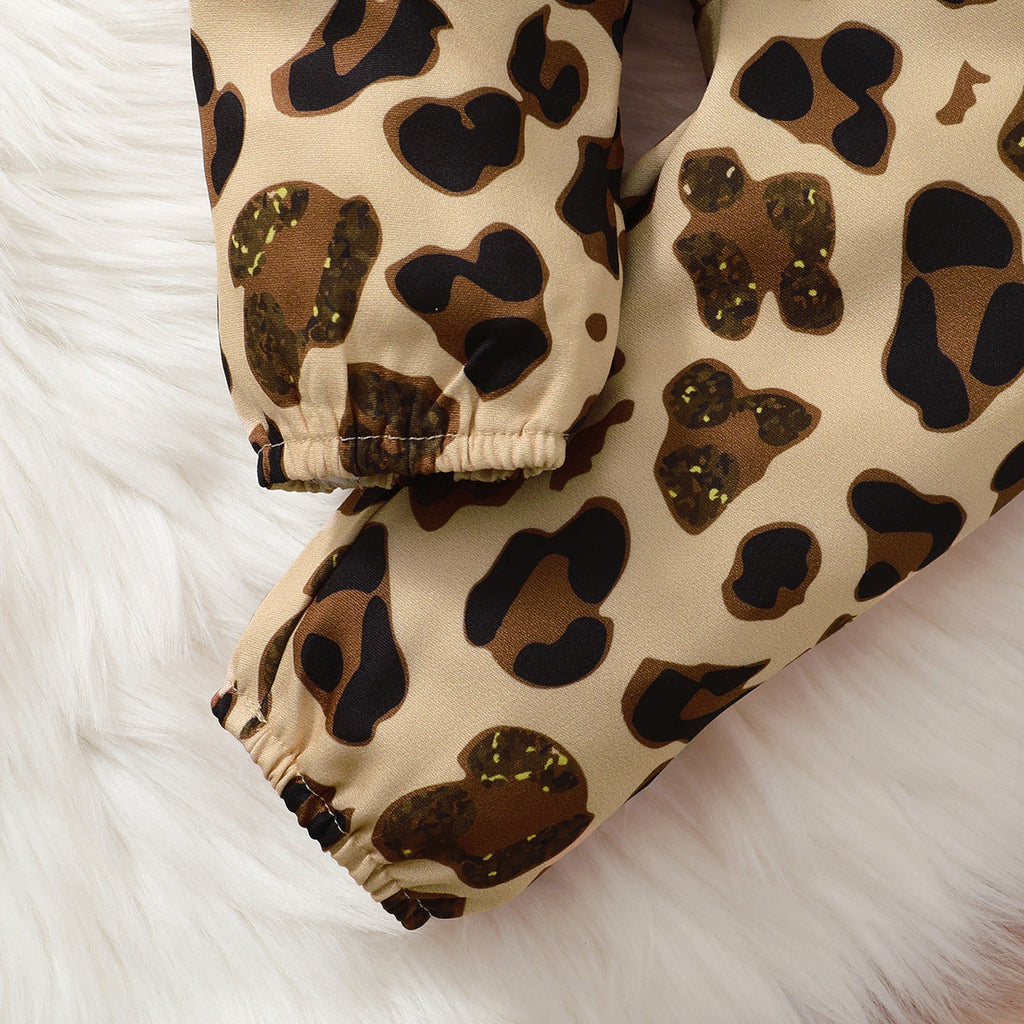 3PCS I Got It From My Mama Leopard Printed Baby Girl Set