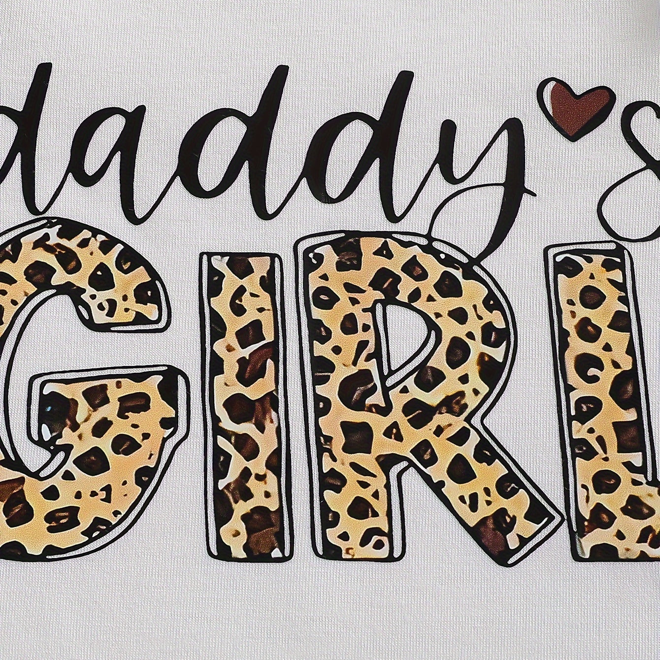 3PCS Daddy's Girl Letter Leopard Printed Long Sleeve Baby Set