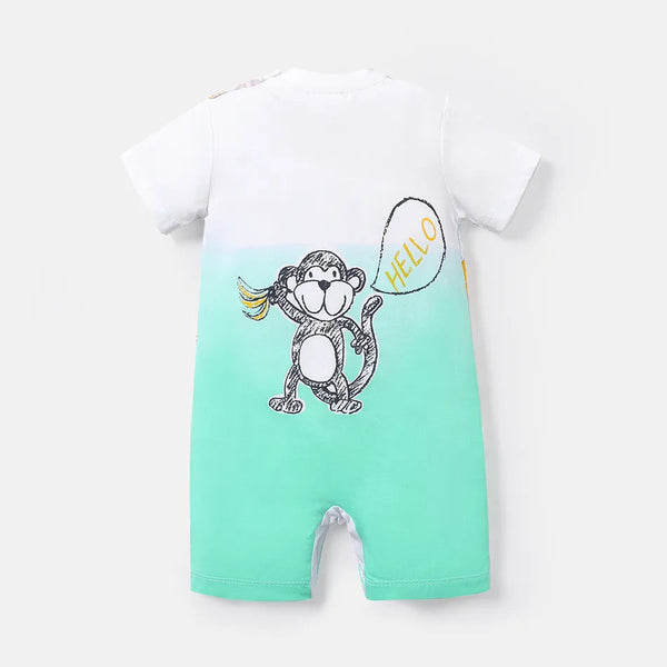 Lovely Colored Pencil Animals Printed Baby Jumpsuit