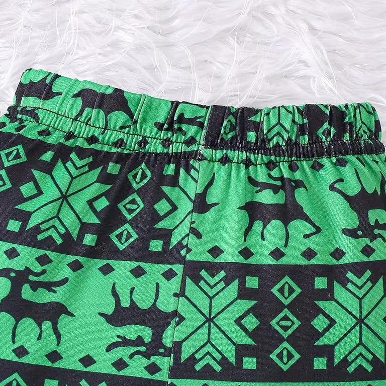 3PCS Merry Xmax Letter Reindeer Printed Long Sleeve Baby Set