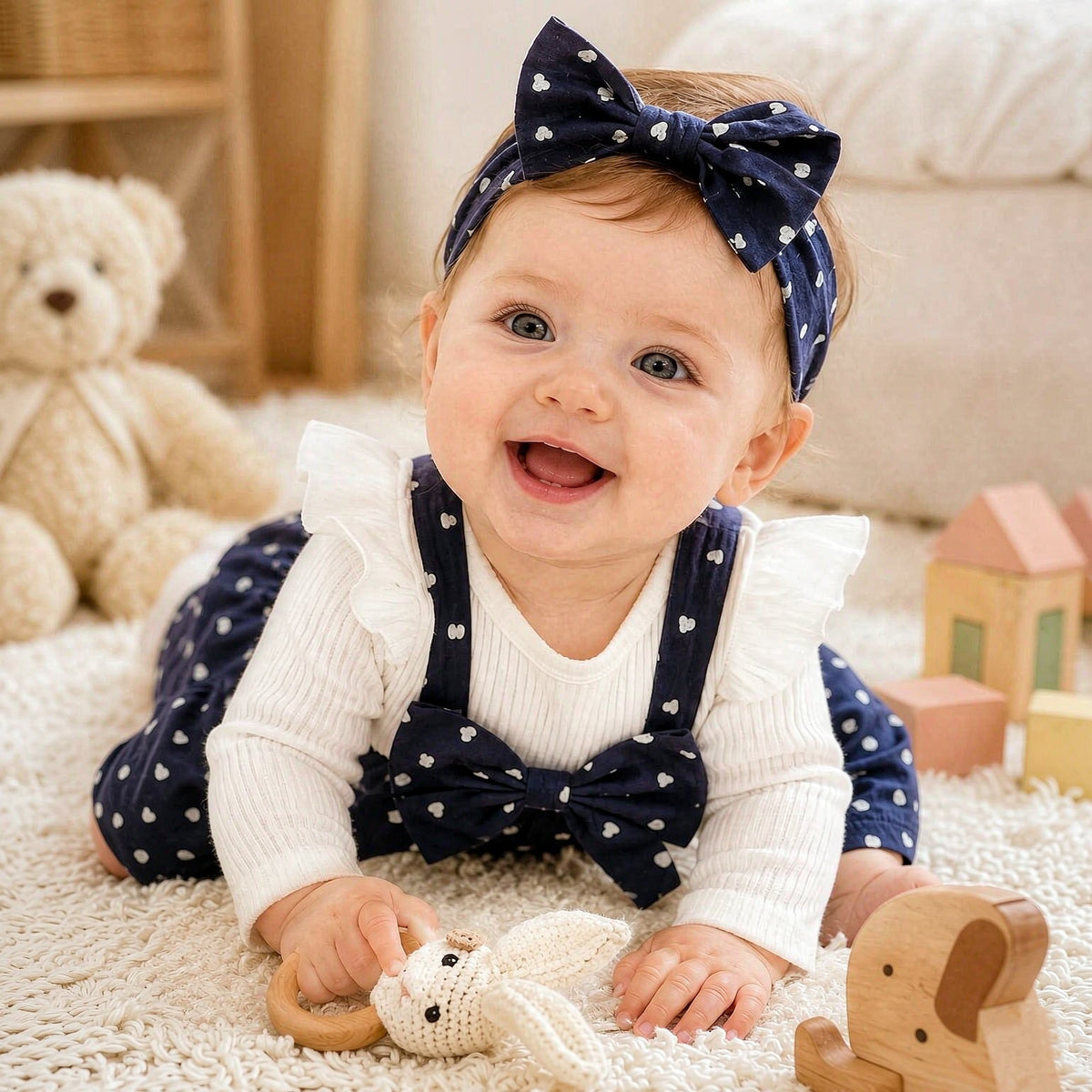2PCS Lovely Color Block Heart Print Long Sleeve Baby Jumpsuit