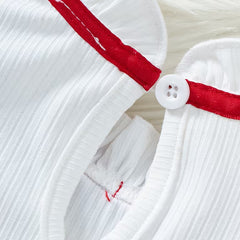 2PCS Christmas Bowknot Decor Long Sleeve Baby Velvet Romper