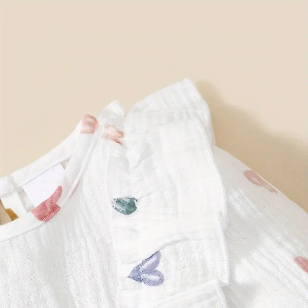 Lovely Heart Printed Long Sleeve Jumpsuit