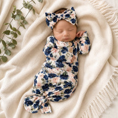 2PCS Vintage Floral Printed Long Sleeve Baby Sleeping Bag