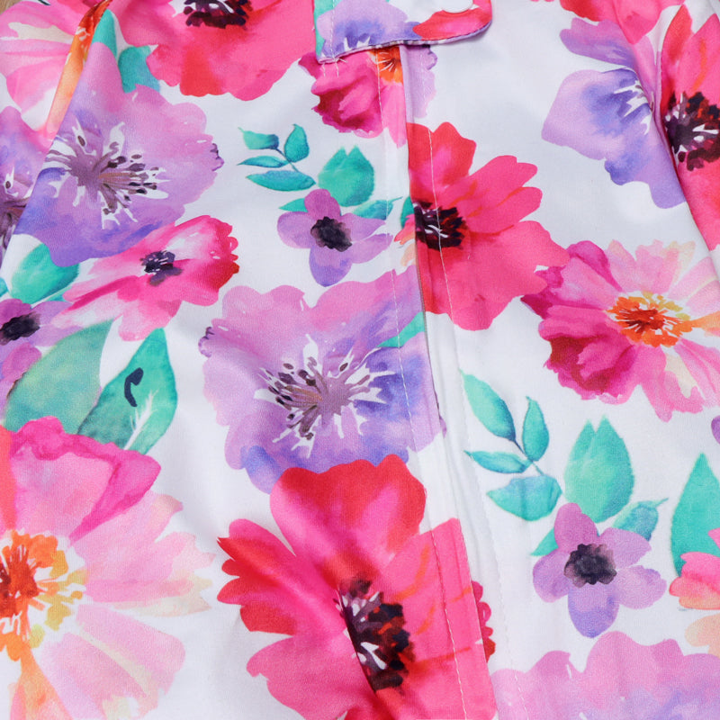 Lovely Baby Full Floral Printed Pajamas With Headband