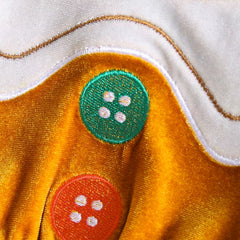 2PCS Gingerbread Man Stripe Print Velvet Baby Christmas Romper