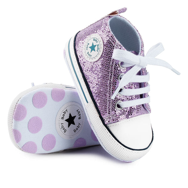 Lovely Allover Sequins Non-Slip Baby Shoes