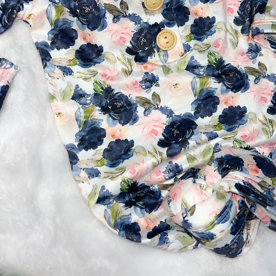2PCS Vintage Floral Printed Long Sleeve Baby Sleeping Bag