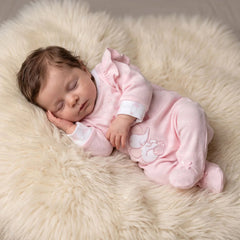 Lovely Elephant Heart Embroidery Long Sleeve Baby Girl Jumpsuit