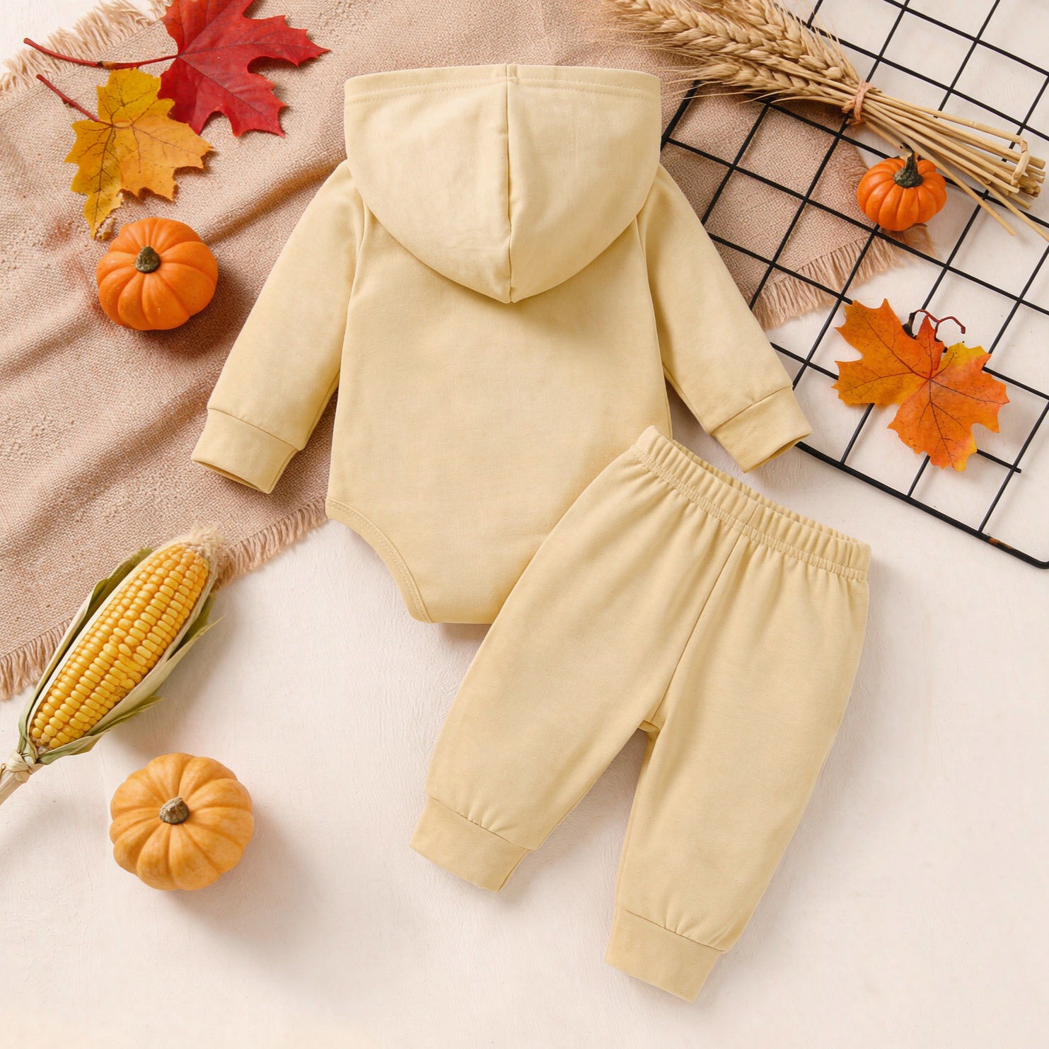 2PCS Baby Thanksgiving “Give Thanks to the Lord” Hoodie & Long Sleeve Set Secondary image