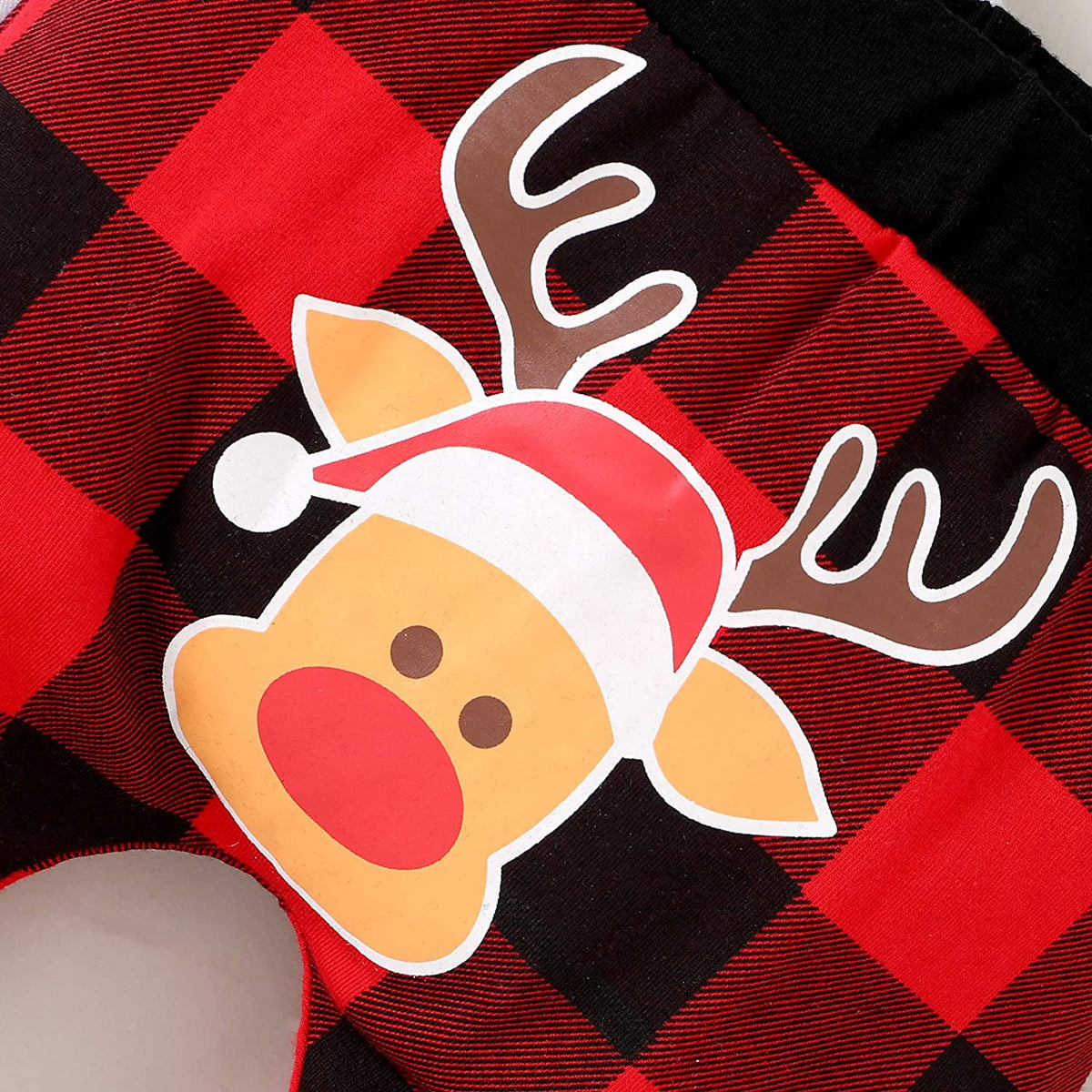 3PCS Lovely My 1st Christmas Elk Printed Baby Set