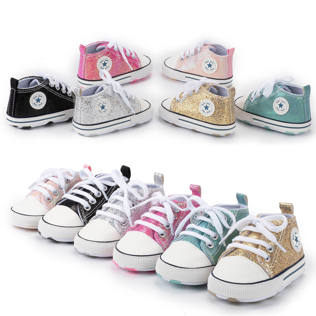 Lovely Allover Sequins Non-Slip Baby Shoes Main image