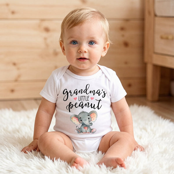 Grandma's Little Peanut Letter Printed Romper