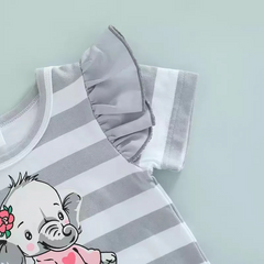 Ensemble 3 pièces pour bébé imprimé éléphant