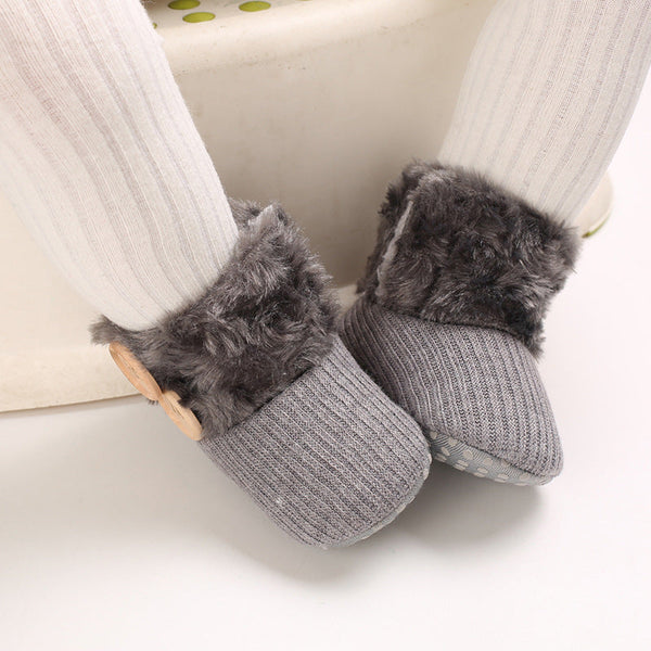 Baby Fleece-Lined Warm Soft Sole Prewalker Snow Boots