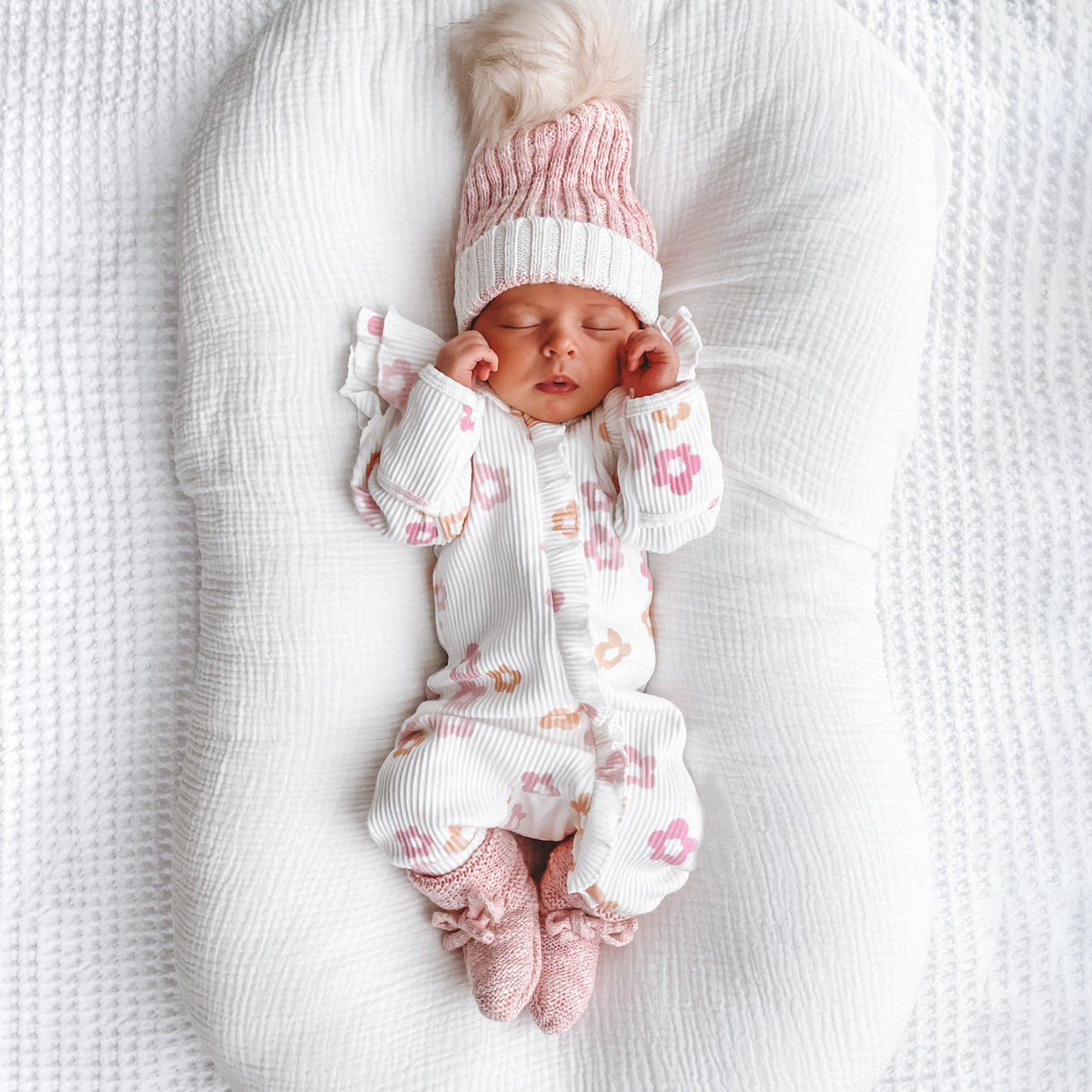 Lovely Floral Printed Long Sleeve Baby Jumpsuit Secondary image