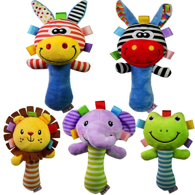 Single Cute Animal Soft Baby Wrist Rattles Imagem principal do produto