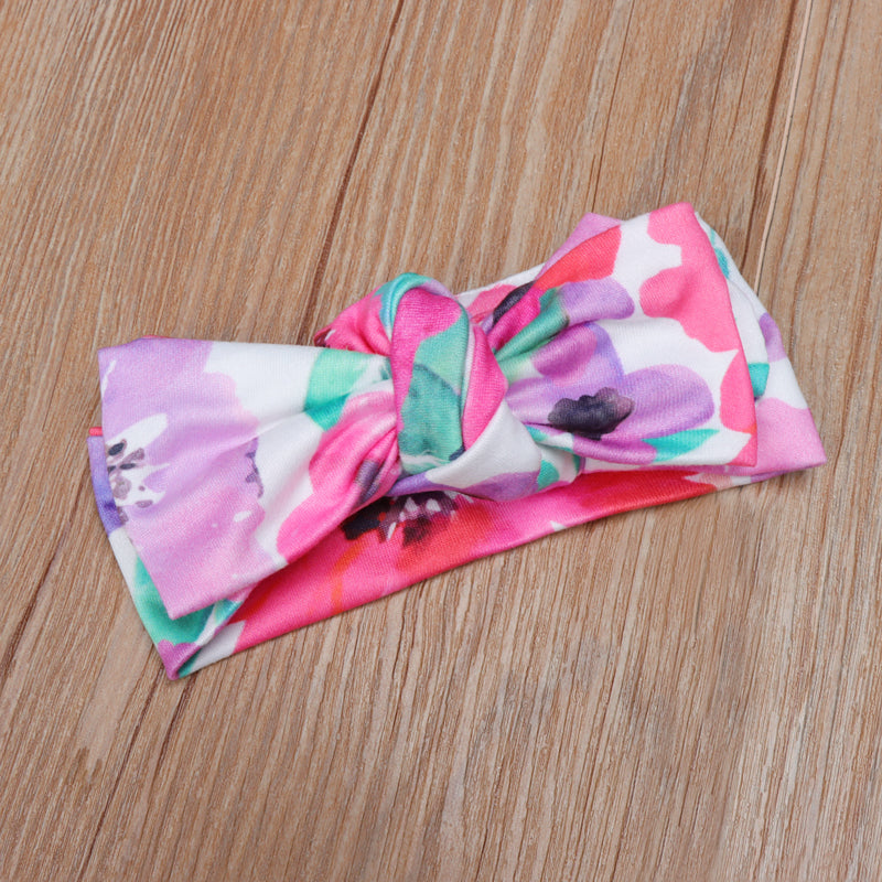 Lovely Baby Full Floral Printed Pajamas With Headband