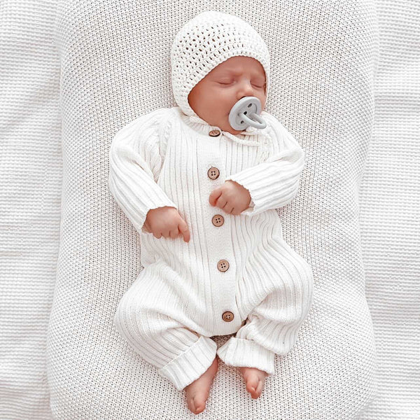 Comfy Solid Color Long Sleeve Baby Jumpsuit