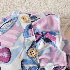 Winsome Butterfly Print Long Sleeve Baby Jumpsuit