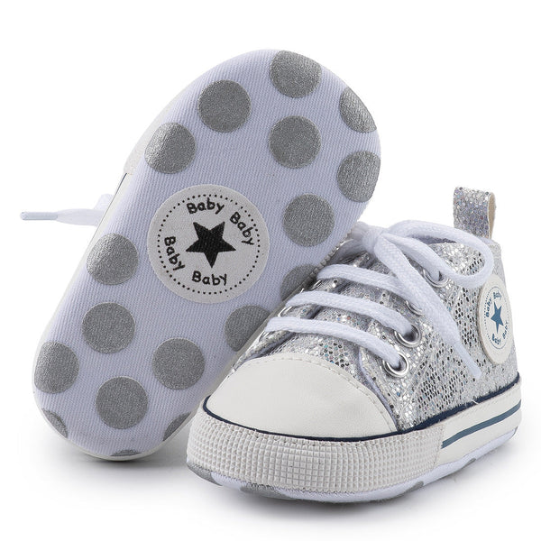 Lovely Allover Sequins Non-Slip Baby Shoes