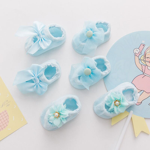 3-pack Pretty 3D Flower Bowknot Socks for Baby Girl