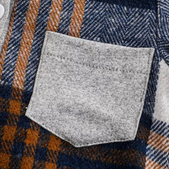2PCS Cozy Plaid Print Long Sleeve Hoodie Baby Boy Set